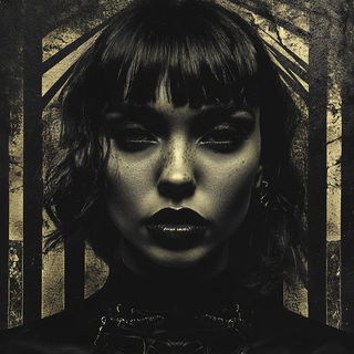 Celgrid Futurism style, Midjourney V6.1: photographic portrait of female protagonist