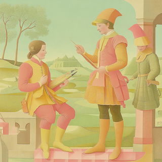 Squeegee Palms style, Midjourney V6.1: classical 18th-century oil painting