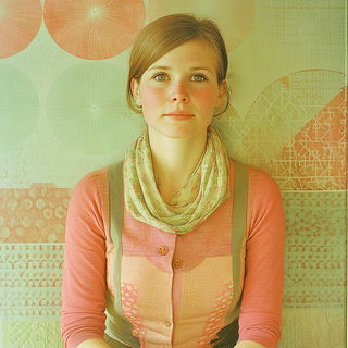 Squeegee Palms style, Midjourney V6.1: photographic portrait of female protagonist