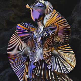 Chromabraise style, Midjourney V6.1: haute-couture fashion outfit