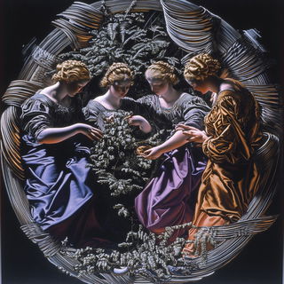 Chromabraise style, Midjourney V6.1: classical 18th-century oil painting