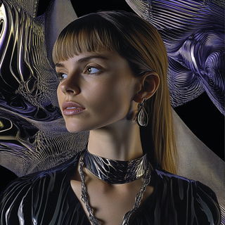 Chromabraise style, Midjourney V6.1: photographic portrait of female protagonist