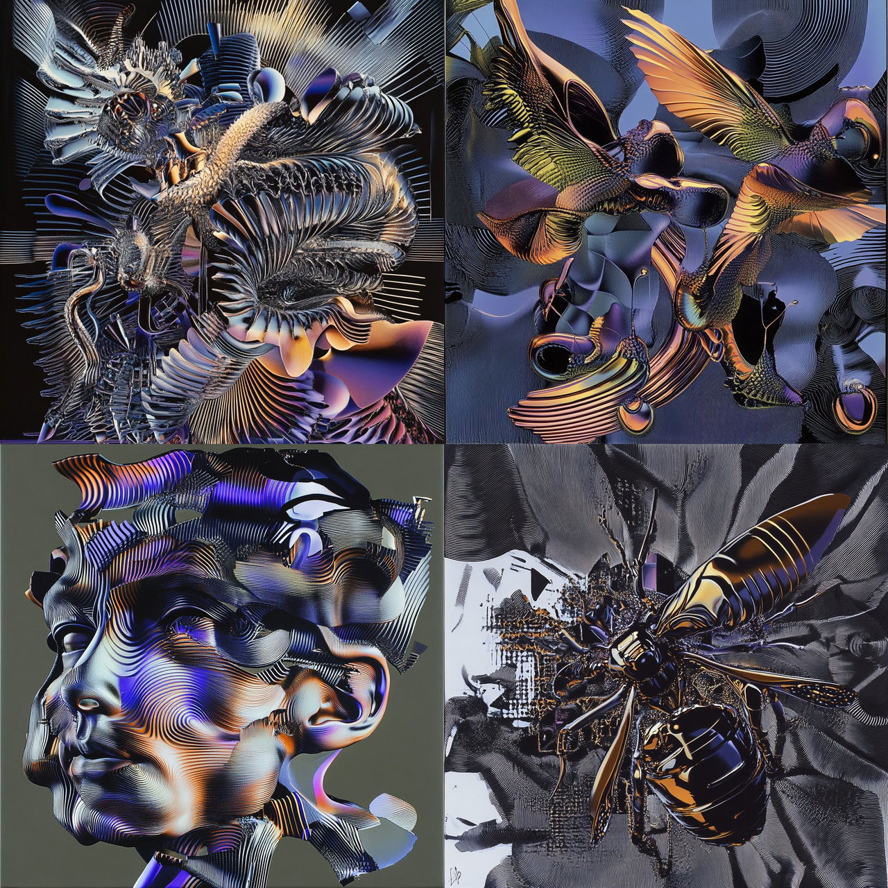 Chromabraise style, Midjourney V6.1, render 1 of 4