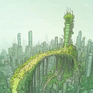 Cottagebaroque style, Midjourney V6.1: megacity with futuristic bioarchitecture