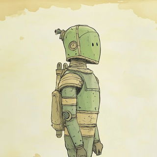Cottagebaroque style, Midjourney V6.1: concept art character design of retropunk steam knight