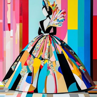 Pagodance style, Midjourney V6.1: haute-couture fashion outfit