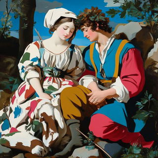 Pagodance style, Midjourney V6.1: classical 18th-century oil painting