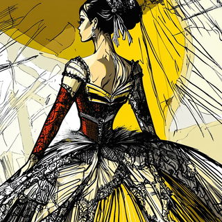 Chromallurgy style, Midjourney V6.1: haute-couture fashion outfit