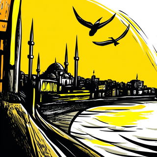 Chromallurgy style, Midjourney V6.1: bold minimalist logo design for Istanbul city municipal services
