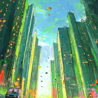 Marbroidery style, Midjourney V6.1: megacity with futuristic bioarchitecture