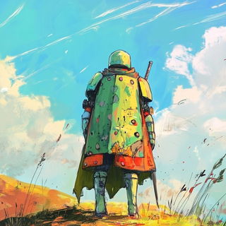 Marbroidery style, Midjourney V6.1: concept art character design of retropunk steam knight