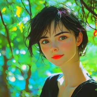 Marbroidery style, Midjourney V6.1: photographic portrait of female protagonist