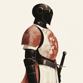 Inkbrush Mosaic Surrealism style, Midjourney V6.1: concept art character design of retropunk steam knight