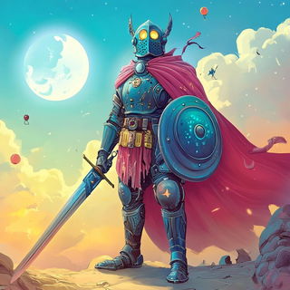 Mizukami Paper School style, Midjourney V6.1: concept art character design of retropunk steam knight