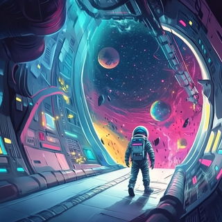 Mizukami Paper School style, Midjourney V6.1: cinematic shot from sci-fi movie