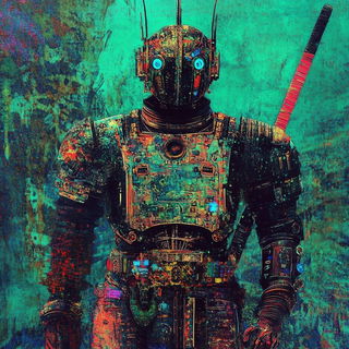 Plushchrome style, Midjourney V6.1: concept art character design of retropunk steam knight