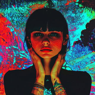 Plushchrome style, Midjourney V6.1: photographic portrait of female protagonist