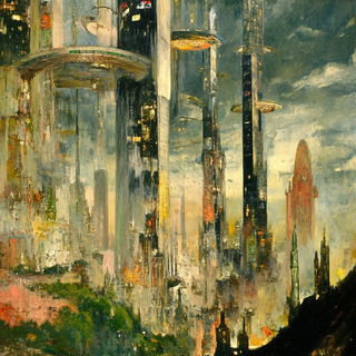 Stellavitra style, Midjourney V6.1: megacity with futuristic bioarchitecture