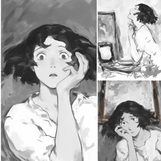 Stellavitra style, Midjourney V6.1: black-and-white manga comic strip