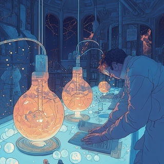 Longbeast Lullaby style, Midjourney V6.1: editorial illustration for popular scientific magazine cover