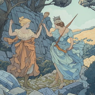 Longbeast Lullaby style, Midjourney V6.1: classical 18th-century oil painting