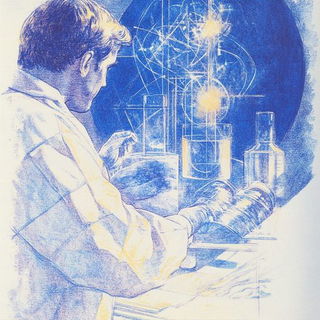 Cloudbone Figurism style, Midjourney V6.1: editorial illustration for popular scientific magazine cover