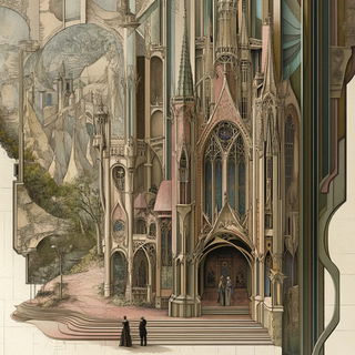 Ruinchrome style, Midjourney V6.1: retro fairy-tale illustration