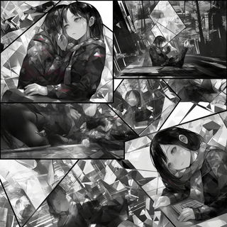 Stagvault style, Midjourney V6.1: black-and-white manga comic strip