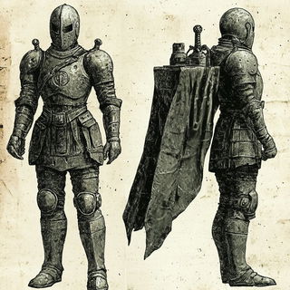 Vitrogild style, Midjourney V6.1: concept art character design of retropunk steam knight