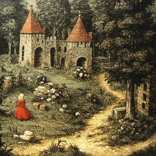 Vitrogild style, Midjourney V6.1: retro fairy-tale illustration