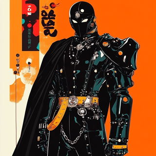 Neon Isobar style, Midjourney V6.1: concept art character design of retropunk steam knight