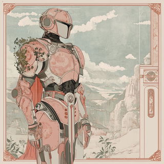 Jeweltoon Wildworlds style, Midjourney V6.1: concept art character design of retropunk steam knight