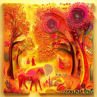 Inkplume Aquatics style, Midjourney V6.1: traditional folk art