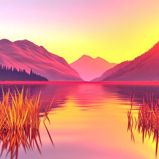 Inkplume Aquatics style, Midjourney V6.1: realistic landscape photograph of quiet dawn