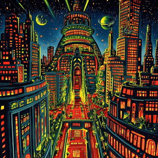 Gravewheel style, Midjourney V6.1: megacity with futuristic bioarchitecture