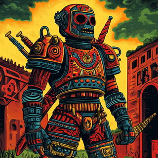 Gravewheel style, Midjourney V6.1: concept art character design of retropunk steam knight