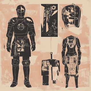 Mushroom Taliscript style, Midjourney V6.1: concept art character design of retropunk steam knight