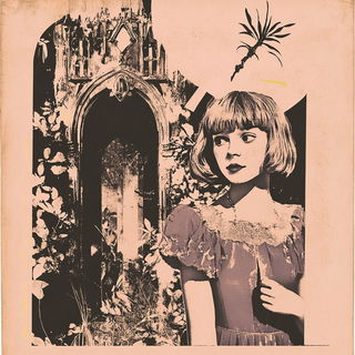 Mushroom Taliscript style, Midjourney V6.1: retro fairy-tale illustration