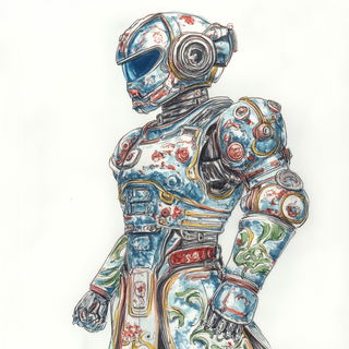 Cumulus Counterplay style, Midjourney V6.1: concept art character design of retropunk steam knight