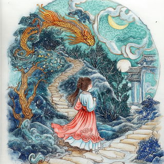 Cumulus Counterplay style, Midjourney V6.1: retro fairy-tale illustration