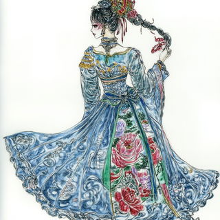 Cumulus Counterplay style, Midjourney V6.1: haute-couture fashion outfit