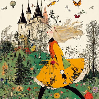 Mushroommallow style, Midjourney V6.1: retro fairy-tale illustration
