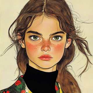 Mushroommallow style, Midjourney V6.1: photographic portrait of female protagonist