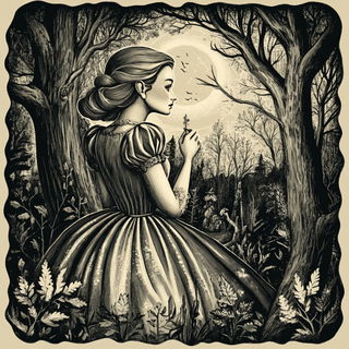 Inkwardens style, Midjourney V6.1: retro fairy-tale illustration