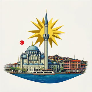 Velvet Thorn style, Midjourney V6.1: bold minimalist logo design for Istanbul city municipal services