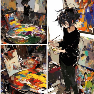 Fablemarquetry style, Midjourney V6.1: black-and-white manga comic strip