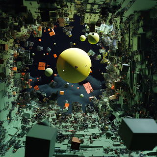 Redleaf Armageddon style, Midjourney V6.1: abstract 3D render