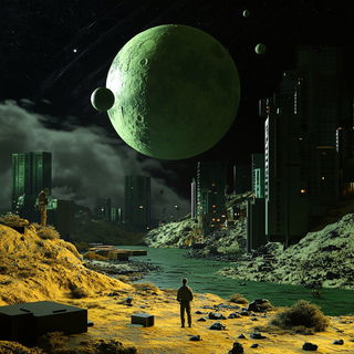 Redleaf Armageddon style, Midjourney V6.1: cinematic shot from sci-fi movie