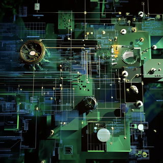 Redleaf Armageddon style, Midjourney V6.1: technical infrastructure blueprint schematics