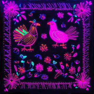 Rounded Chromatopia style, Midjourney V6.1: traditional folk art